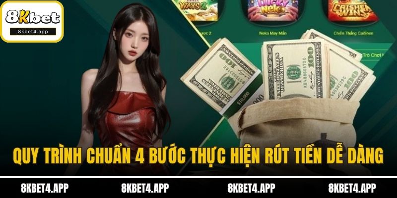 Rút Tiền 8KBET Quy trình chuẩn 4 bước thực hiện rút tiền dễ dàng